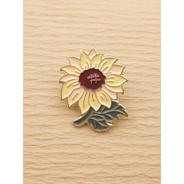 Men's 1pc Creative Zinc Alloy Sunflower Enamel Brooch For Women For Daily Decoration Friend's Gift, For Jewelry Gift And Party