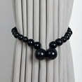 thumbnail image 2 of Bxaolu Magnetic Curtain Tiebacks, Curtain Tie Backs for Curtains 2 Pack, Wood Bead Curtain Tiebacks, Curtain Holders for Boho Bedroom Decor, Farmhouse Decor, Black, 2 of 7