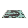 thumbnail image 2 of Ahgly Company Machine Washable Indoor Square Abstract Turquoise Blue Modern Area Rugs, 8' Square, 2 of 4