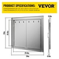thumbnail image 6 of VEVORbrand BBQ Access Door 24W x 24H inch, Grill Door Double Door 304 Brushed Stainless Steel, Outdoor Kitchen Doors for BBQ Island Grilling Station, 6 of 9