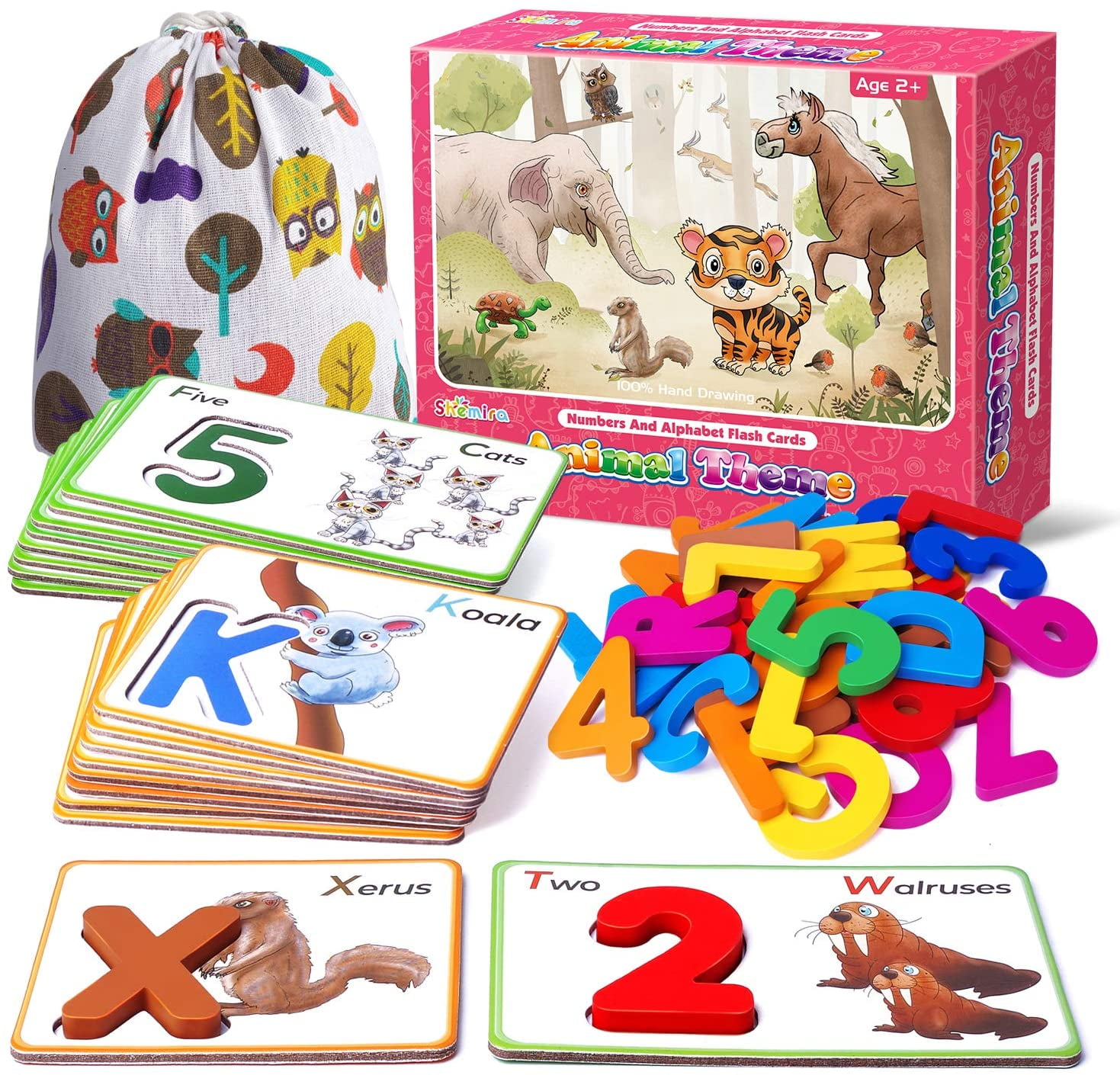Shemira Animal Alphabets and Numbers Flash Cards Set-ABC Letter Puzzle  Matching Games, Learning & Educational Toy, Preschool Homeschool Activities  Toys, Montessori Gift for Boys Girls Age 2 3 4 
