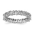 thumbnail image 4 of Sterling Silver Fancy Cubic Zirconia Eternity Band Ring Size 7, 4 of 7