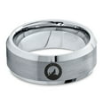 thumbnail image 2 of Tungsten Howling WolfBand Ring 8mm Men Women Comfort Fit Gray Bevel Edge Brushed Polished, 2 of 4