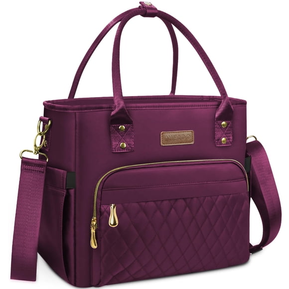 MIYCOO Bolsa de Almuerzo Fiambrera para Mujer - Bolsa térmica para Almuerzo con Aislamiento a Prueba de Fugas para Mujer - Bolsas Grandes para Almuerzo para Adultos, Púrpura