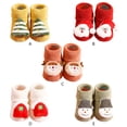 thumbnail image 4 of URMAGIC Toddler Baby Cotton Socks Christmas Cute Cartoon Slipper Socks Xmas Holiday Soft Knit Socks 0-3T, 4 of 4