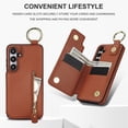 thumbnail image 2 of JTCASES for Samsung Galaxy S22 Case, PU Leather Lychee Pattern Zipper Purse Finger Ring Buckle Card Slots Stand Shell for Samsung Galaxy S22 Wear-resistant Shockproof Wallet Cover, Brown, 2 of 8
