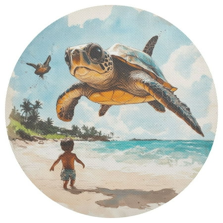 

Flying Turtle 15.4in Diameter PVC Plate Mat Heat-Resistant and Cuttable Kitchen Decor