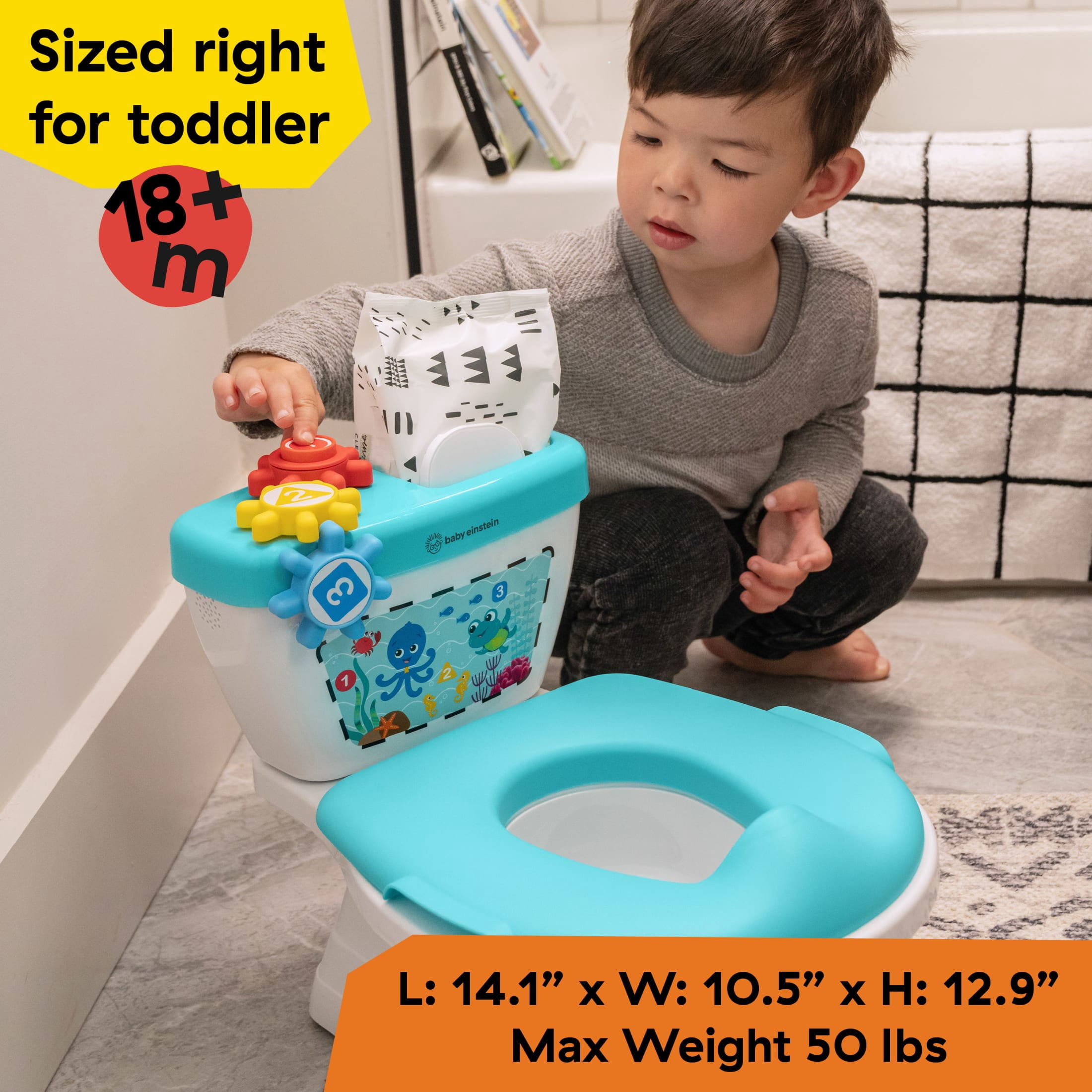 Baby Einstein Geared for Success 2-in-1 Potty Training System, Unisex, Ages 18 Months+