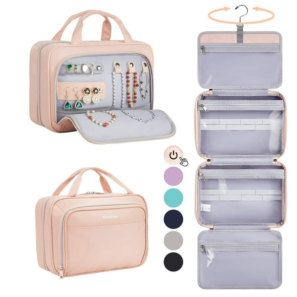 Bolso colgante para artículos de aseo de viaje LarHike, impermeable, rosa