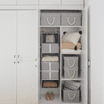 thumbnail image 4 of StorageWorks Hanging Closet Organizer with Drawers, 6-Shelf Storage Organizers, Gray, 13.6" x 12.2" x 42.5", 4 of 8