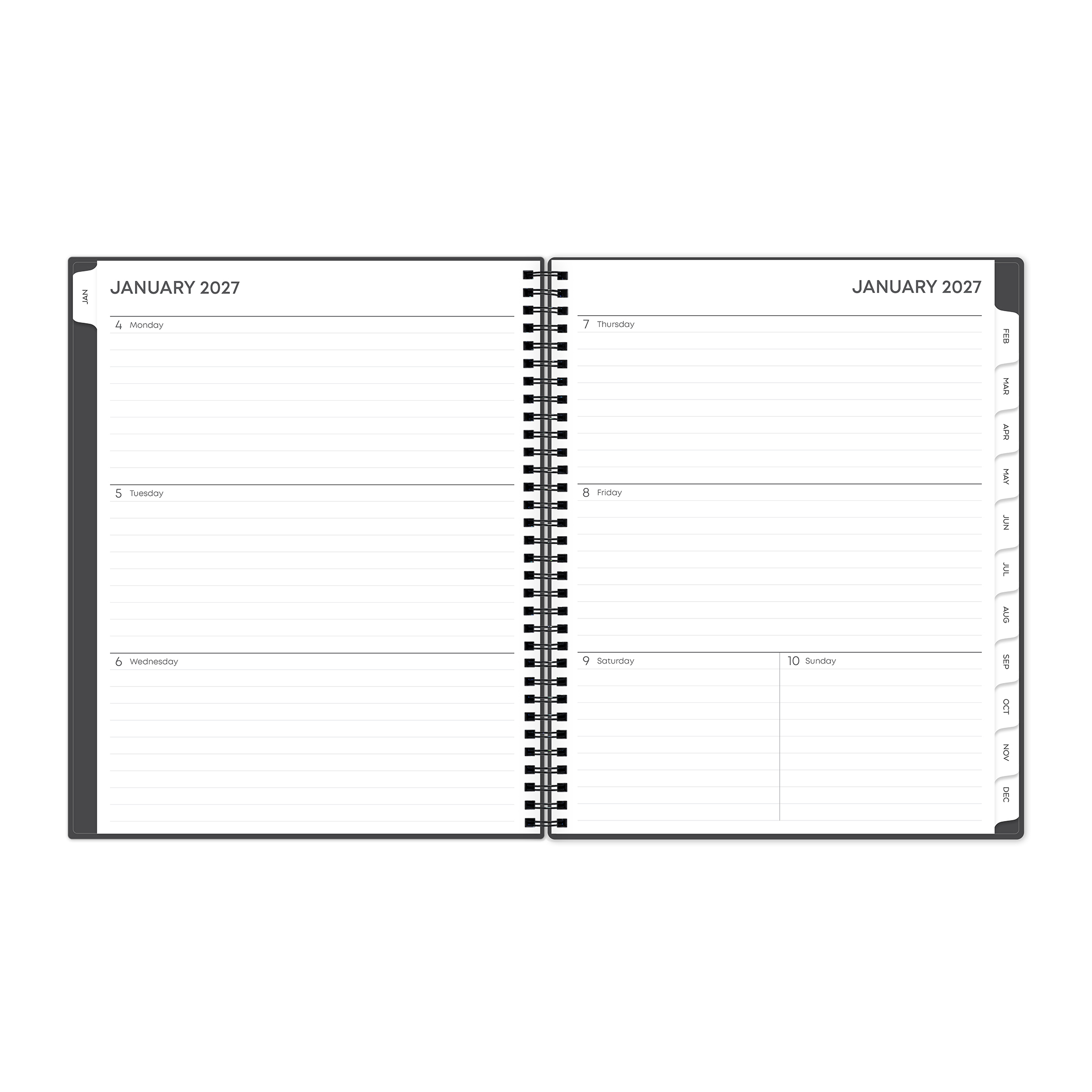 Blue Sky Monthly Weekly Planner, Charcoal photo 4