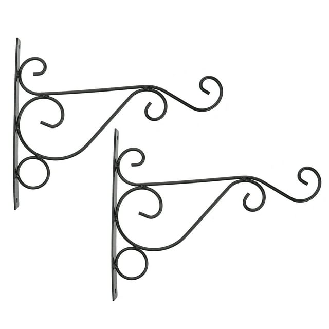 MasteelfCA 2 Pcs Support de Pot de Fleurs en Fer Forgé Intérieur Rétro Étagère Murale Européenne pour Salon Balcon Bonsaï (Noir)