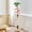 A, variant on Small Round Side Table, 35 Inch Tall Modern End Table – High-Strength Plastic & Iron Sofa Table with 2-Tier Storage, Raised Edge, for Living Room, Bedroom (White)