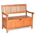 thumbnail image 2 of Spaco 33 Gallon Wooden Storage Bench with Liner for Patio Garden Porch, Travel Outdoor Storage Container Box, 2 of 9