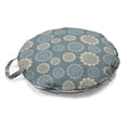 thumbnail image 1 of Dusty Blue Round Floor Cushion with Handle, Repeating Floral Motifs in Pastel Tones Abstract Art, Decorative Pillow for Living Room & Dorms, 18" Round, Blue Grey Beige, by Ambesonne, 1 of 4