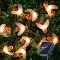 thumbnail image 2 of Luces de cadena solares al aire libre Abejas Luces de jardín 50LED 8 modos Decoración de patio interior a prueba de agua Navidad Año Nuevo Fiesta de patio de casa de Halloween Blanco cálido, 2 of 5