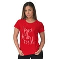 thumbnail image 4 of Cute Christmas Peace To The World Womens Fitted Plus Size Graphic Tee Brisco Brands 3X, 4 of 5