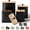 Black, variant on Kitchen countertop storage jar set (4 pieces) with customizable chalkboard labels and markers - Large iron kitchen storage jars with airtight lids - Storage jar set - Flour and sugar jars