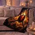 thumbnail image 6 of Medieval Fantasy Hero Shield Axes Battle Scene, Cozy Friendship Quote Scene, Warm Flannel Blanket for Living Room and Reading Nook, Art Lovers Encouragement Gift, Fantasy Home Decor, 6 of 9