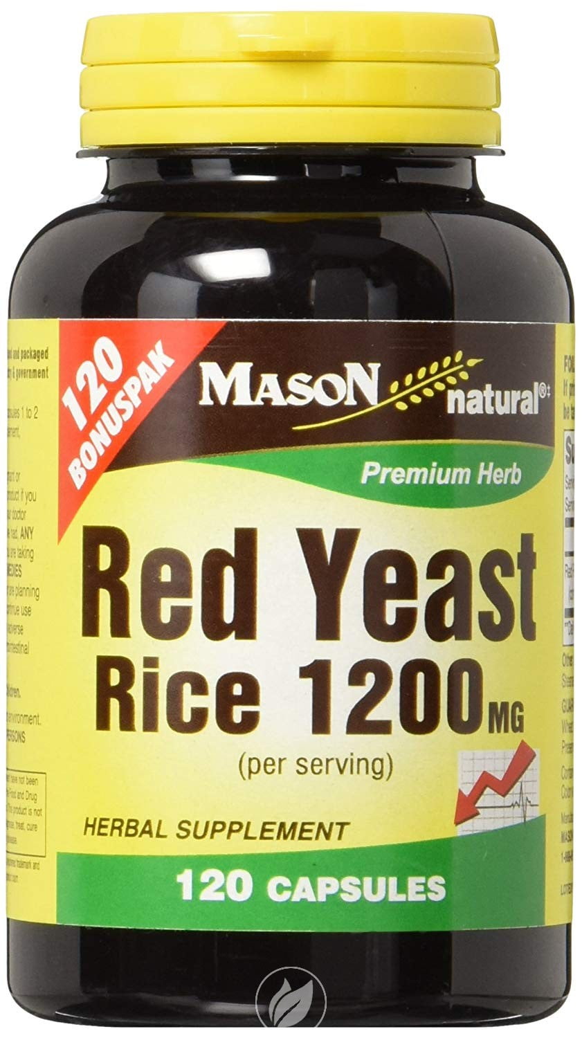 MASON VITAMINS Red Yeast Rice 120 CAPSULE, Pack of 2