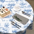 thumbnail image 5 of Winter Snowman Blue Tablecloth Round 60 Inch Let It Snow Washable Polyester Table Cover for Kitchen Holiday Party Outdoor Room Home Decor, 5 of 6
