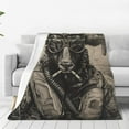 thumbnail image 1 of Balery Vintage Ram Pilot Manta de Felpa Suave y Acogedora – Cobija de Franela Aterciopelada para Cama, Lavable y Cálida para Sofá, Mascotas, Transpirable-40"x30", 1 of 7