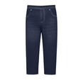 thumbnail image 5 of uublik Womens Pants Capris Stretchy Skinny Pants High Waisted Slimming Jeggings Denim Trousers Pants, Navy, 5 of 6