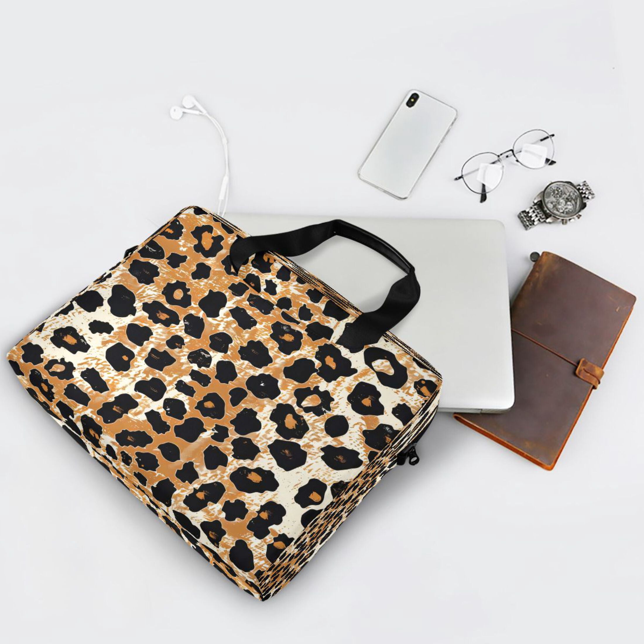Laptop Bag Laptop Briefcase 15.7 x 3 x 11.8 Inches Laptop Bag Briefcases Laptop Storage Travel Laptop Bag Work Laptop Bag Leopard Print