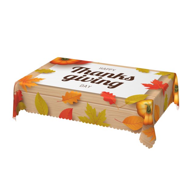 DouZhe Rectangulaire Tablecloth, Rétro Joyeuses Citrouilles de l'Action de Grâce Table Cloth pour Table de Cuisine, 72 Pouces x 54 Pouces Housse de Table en Polyester Imperméable