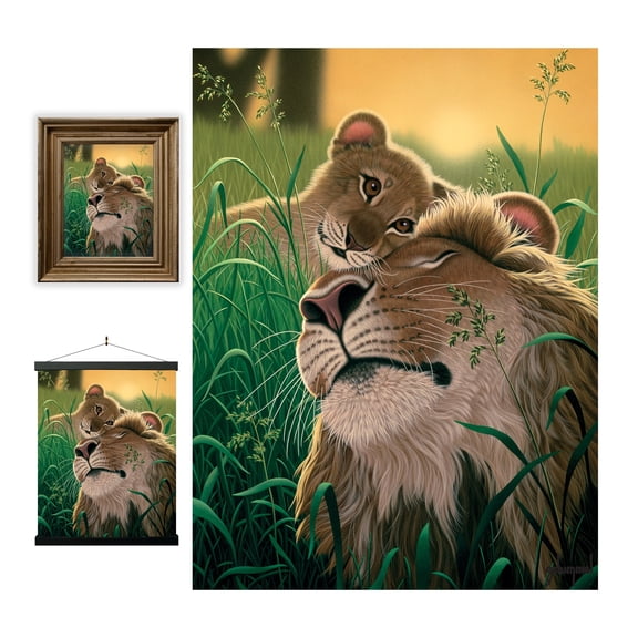 3D LiveLife Lenticular Wall Art A Father's Love from Deluxebase Unframed 3D Lion Poster Decor