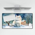 thumbnail image 4 of Hello Winter Persian Welcome Snowy Night Watercolor Vintage Desk Mat Full Keyboard Mouse Pad Cat Lover Kitten Owner Gifts Large Mousepad - 01011, 4 of 5