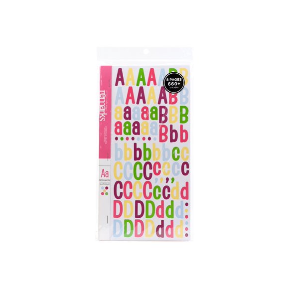 American Crafts Remarks PATCHWORK - Decoration adhesive set - 660 pieces - letters, numbers, punctuation mark - multicolor