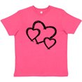 thumbnail image 3 of Inktastic Three Black Hearts Youth T-Shirt, 3 of 5