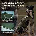 thumbnail image 5 of IDOMIK Warm Dog Coat, Canvas Dog Jacket, Reflective Fleece Pet Cold Weather Vest with Zipper Leash Hole, Green, XS, 5 of 8