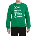 thumbnail image 2 of Eat Sleep Pray Repeat for Christians Faith | Mens Inspirational/Christian Crewneck Graphic Sweatshirt, Kelly, Medium, 2 of 3