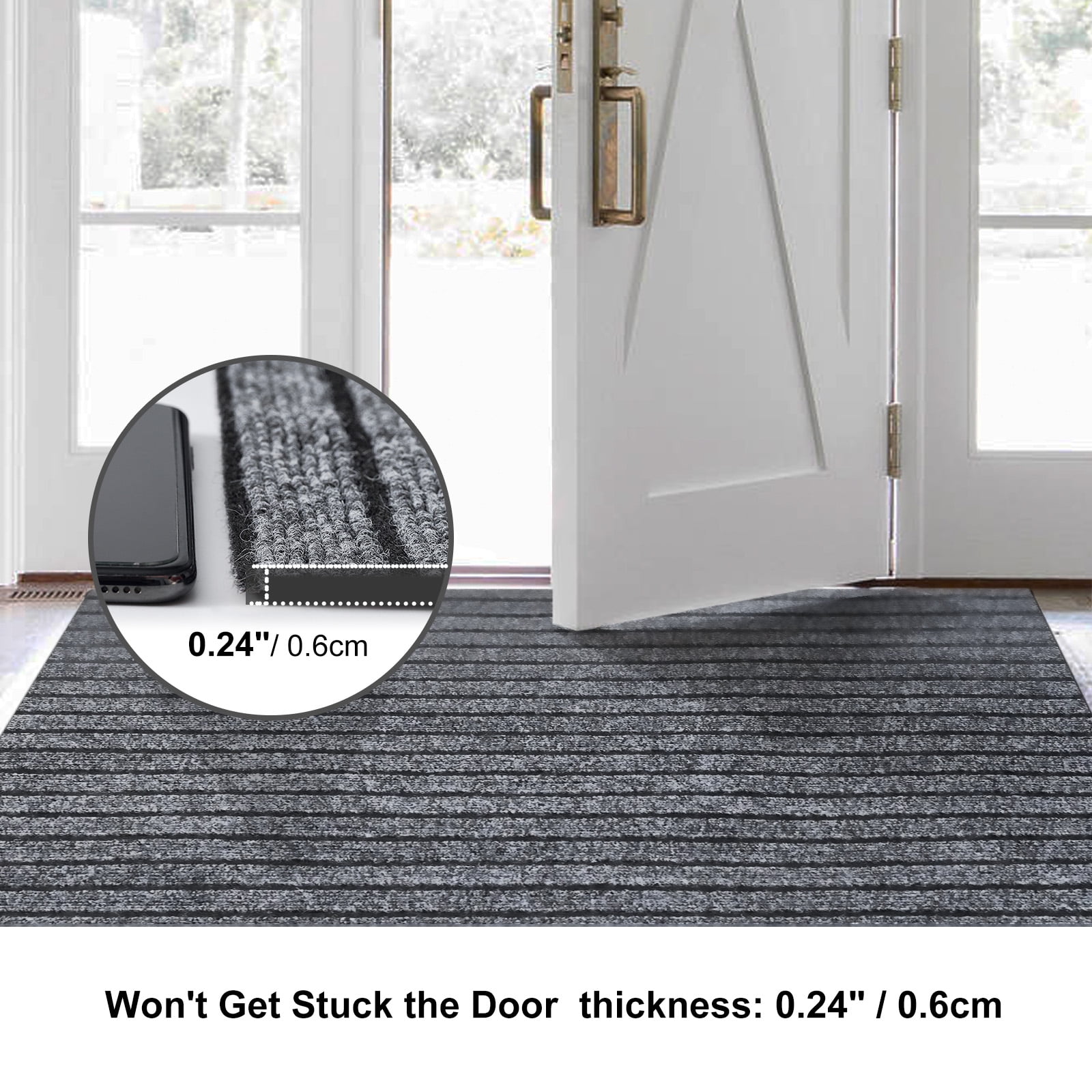 ANTPOP 3' x 3' Runner Rugs with Rubber Backing Outdoor Indoor Utility Non Slip Carpet for Hallway Custom Size Area Mat for Entryway Balcony Patio Kitchen Garage Stair Laundry