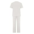 thumbnail image 4 of Kojanyu Scrubs Nursing Uniforms Fashionable Women's Nursing Uniform Set with Solid Pocket V-Neck Blouse and Long Pants - White（8）, 4 of 7