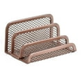 thumbnail image 3 of PEACNNG Three Tier Metal Mesh Business Card Holder, Desktop Business Card Holder, Office Desk Business Card Holder for Business Card Display storage office supplies (Rose Gold Color, 2 Pack), 3 of 5
