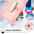 thumbnail image 4 of Case for Samsung Galaxy Tab A7 10.4 2020 Model SM-T500/T505, Kids Friendly Heavy Duty Rugged Shockproof Adjustable Kickstand Full Protective Tablet Cover with Hand/Shoulder Strap, Rose Gold, 4 of 8
