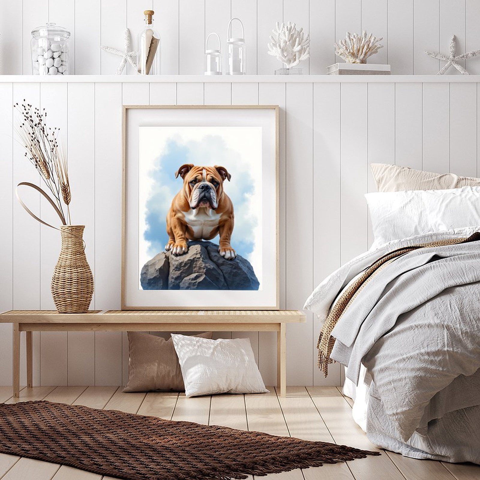 Diamond Art Kit for Adults, Sturdy Bulldog On Rock Summit Diamond Painting for Adults Beginners, 5D DIY Diamond Art Painting Kits, Colorful Diamond Painting Craft for Home Decor 12x16
