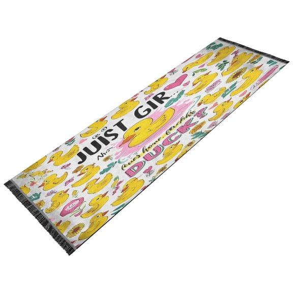 Vintage Modern Runner Rug,Non Slip Machine Washable 72"x23.5" Polyester Material Pet-Friendly Durable,Applicable to Entryway Rug Living Room Rug Duckling