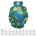 thumbnail image 2 of Green Parrots Seamless Pattern Men's Women Vintage 3D Hooded Sweatshirt - All-Season Loose Fit Streetwear, 2 of 6