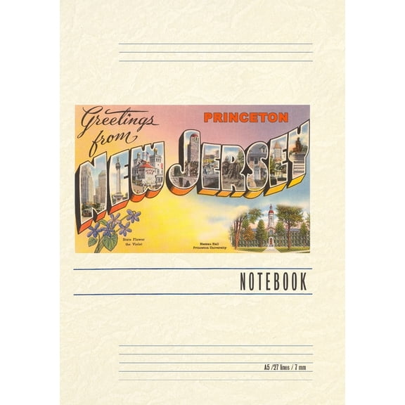 Vintage Lined Notebook Greetings from Princeton, New Jersey, (Paperback)