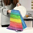 thumbnail image 6 of GZHJMY Watercolor Striped Rainbow Abstract Kitchen Towels Dish Bar Tea Towel Dishcloths 1 Pack Super Absorbent Soft 18 x 28 inches, 6 of 7