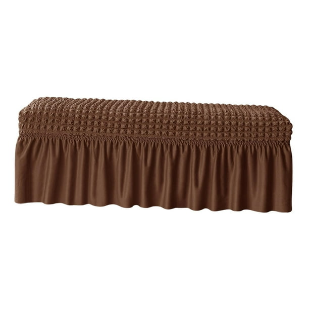 Funda para banco de comedor, lavable, a prueba de polvo, larga, para silla, protector de asiento de banco Color café
