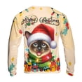 thumbnail image 2 of Merry Christmas Santa Siamese Scarf Twinkling Lights Xmas Holiday All Over Print 3D Sweatshirt Unisex Merch Cat Lover Kitten Owner Gifts - 00022, 2 of 6