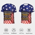 thumbnail image 6 of Omeoer Funny Chicken Meme T-Shirt Family Bucket Humor Graphic Tee Patriotic American Flag Short Sleeve Shirt for Men Women, 6 of 7
