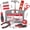 Red, variant on Hi-Spec 42pcs Blue Small Basic Tool Kit for Household – Compact DIY Set for Home, Office & Dorm Repairs