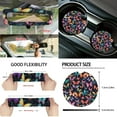 thumbnail image 5 of KUIFORTI Butterfly Pattern Car Seat Covers Full Set 15 Piece Seat Covers Steering Wheel Cover Seat belt Cover Pad Cup Coasters Car Garbage Bag Car Storage Box Rear View Mirror Cover Keychain, 5 of 6