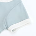 thumbnail image 6 of GYRATEDREAM Baby Boys Girls Solid Color Tracksuit Outfits Ribbed Knit Short Sleeve Tops T-shirt + Elastic Waistband Shorts Infant Toddler 2-Piece Set for 6 Months-4 Years, 6 of 8